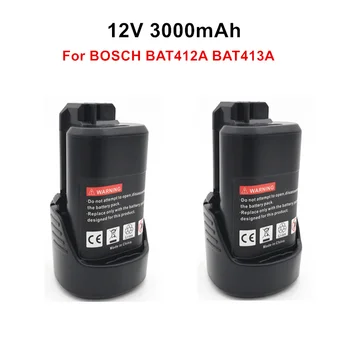 3.0 Ah 10.8 V 12V Li-ion Akumulators pack nomainīt uz BOSCH bezvadu Elektrisko urbi, skrūvgriezi, BAT411 BAT412 BAT412A