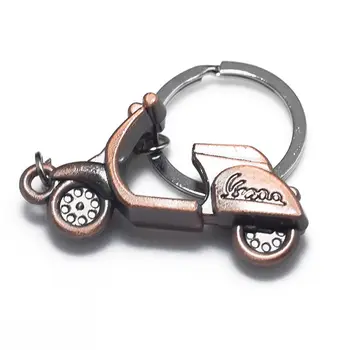 1 gab Antīkas Bronzas Pārklājumu Scooter 3D Auto Auto Šarmu Keyring Motocikls ar Pedāļiem Keychain Personības Motociklu Keyfob