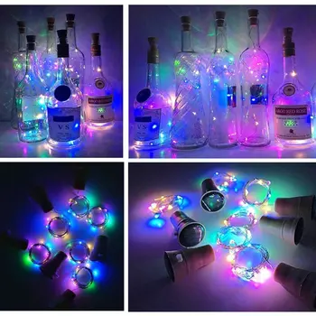 10 LED Jauns Modes Solar-powered Vīna Pudeles Korķa formas String Zvaigžņotām Gaismas Nakts Pasaku Apgaismes Lampas Ziemassvētki Ziemassvētku gaismas