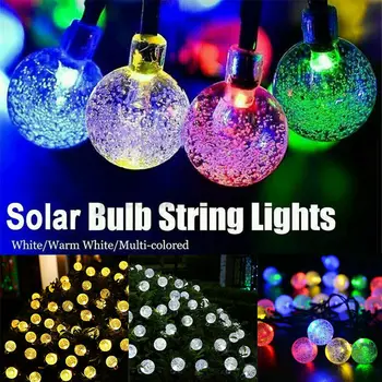 100 LED Kristāla bumbu LED Solārās Lampas Jaudas LED String Pasaku Gaismas Saules Vītnes Dārza Ziemassvētku Dekori Āra