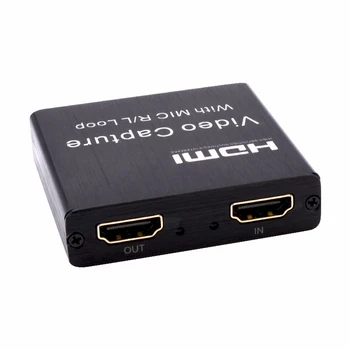 1080P 4K HDMI Video Uztveršanas Kartes ar MIC R/L Loop Out Video Spēli Diktofonu Tiešraidi Broadcast Sanāksme