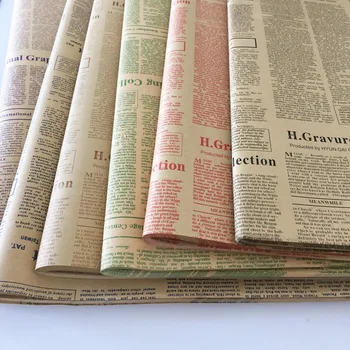 10pcs Dāvanu Iesaiņojuma Papīra Ruļļu Vintage Laikraksta Double Sided Dāvanu Iesaiņošana Ziedu Veikals Pušķi, Iepakojuma Papīrs Materiāls