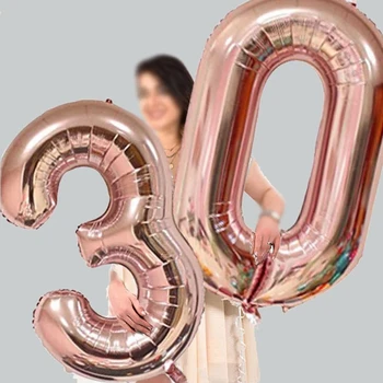 16 32 40 Collu Digital Laimes Dzimšanas Dienā, Folija Baloni, Gaisa Numuru Balonu Figūras Dzimšanas Dienu, Kāzas, Bērnu Shouer Puse Rotājumi