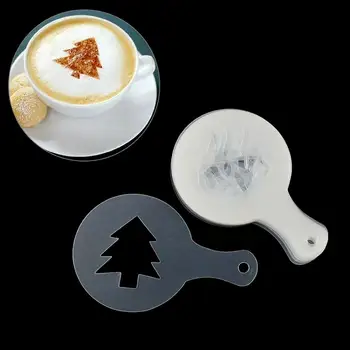 16Pcs Kafijas Trafareti Komplekts Zīmēšanas Rīki Maker Iedomātā Kafijas Printera Modeļa Plastmasas Veidne, Pelējuma Virtuves Coffeeware