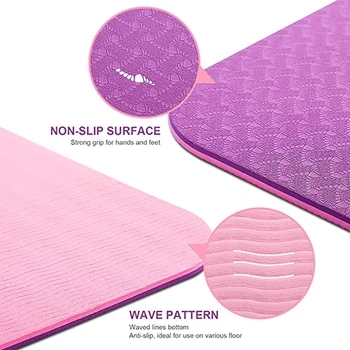1830 * 610 * 6mm TPE jogas paklājiņš ar pozicionēšanas līnijas non slip mat paklājs piemērots mājas vide fitness, vingrošana