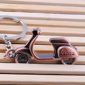 1pc Atdzist Bronzas Scooter 3D Auto Auto Šarmu Keyring Motocikls ar Pedāļiem Atslēgu Ķēdes, Ķēdes Turētājs Keyfob Vīriešu Rotaslietas