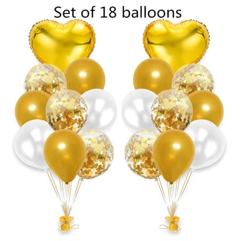 1Set Bērnu Dušas, Dzimšanas dienas Puse Folijas gaisa Balons Melnā Zelta 12inch Konfeti Gaisa Bumbu, Kāzu Dekorēšana Komanda Līgava Ir DIY Balonu