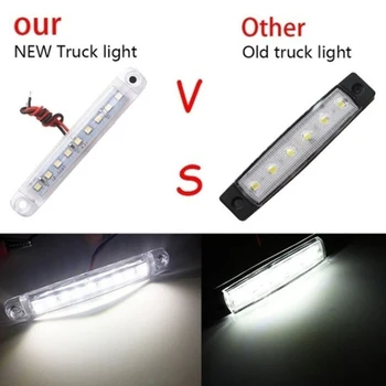 2 GAB. 12/24V LED sānu gabarītlukturi gaisma, kravas automašīnu sānu gabarītlukturi gaisma, automašīnu, motociklu indikators 9 LED kravas muitošanas zīmes piekabes gaismas