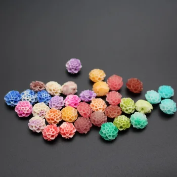 (20 gabali/lot) 10mm Dubultā Krāsas Krizantēmu ziedu Mākslīgais koraļļu Krelles Multi-krāsu, Rotaslietu izgatavošana DIY accessoires