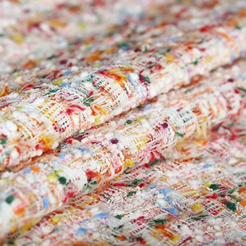 2019 fall winter krāsains mīksts tvīda auduma mētelis, svārki tissu telas tissus stoffen tela tecido materiāls