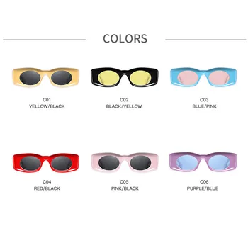 2019 Modes Candy Krāsas Kvadrāta Saulesbrilles Sievietēm, Vīriešiem Zīmola Dizainere hip-hop, Ieliekta Forma, Saules Brilles Sieviešu Oculos de sol UV400