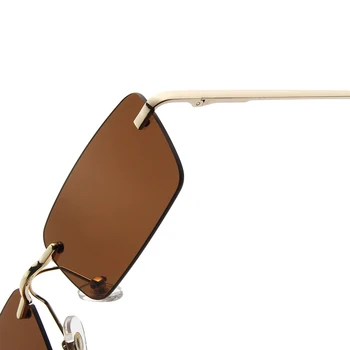 2021New Taisnstūra formas Saulesbrilles bez apmales Vīriešiem Metāla Modes Kvadrātveida Saules Brilles Sievietēm Slīpums Lēcu Bezrāmju Uv400 Gafas de sol