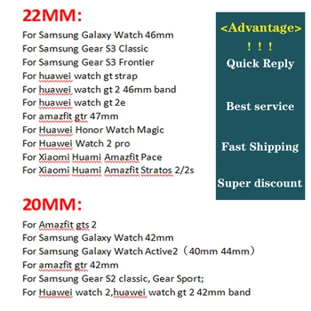 20mm/22mm Pītā Solo Cilpa Joslas Samsung Galaxy skatīties 3/46mm/42mm/aktīvā 2/zvejas Rīku S3 aproce Huawei skatīties GT/2/2e/Pro siksna