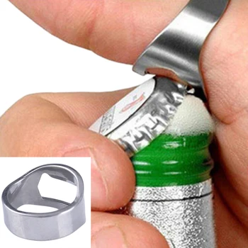 22mm Nerūsējošā Tērauda Mini Pudele Nazis Pirksta Gredzena formas Pudele Alus Klp Atvēršanas Noņemšanas Virtuves Sīkrīkus Bāra Piederumi