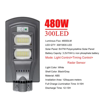 240W 480W 720W LED Saules Ielu Apgaismojuma Ūdensizturīgs IP65 Saules Campus Lampas Āra Apgaismojums Celiņu un Taku