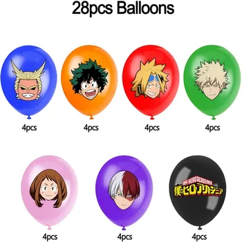 28Pcs/daudz Anime Mans Varonis Augstskolu Baloni Dzimšanas dienas Ballons Bērnu Dušas, Dzimšanas dienas Puse Dekori Piederumi Bērniem, Gaisa Globos Rotaļlietas