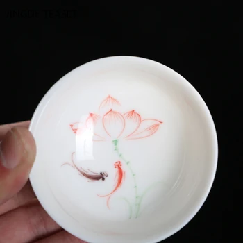 2gab/daudz Dehua Keramikas Teacup Tējas Dzeršanas Suet Jade Tases Ķīnas Baltā Porcelāna Teaware Piederumi Vienu Tasi Drinkware 65ml