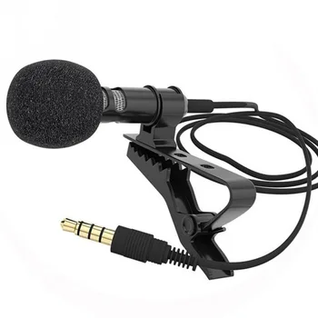 3.5 mm mikrofons clip 1,5 m stiprinājuma apskava, ko izmanto runas, saspraudes mobilo tālruņu universālā cilvēka balss atloks mikrofons