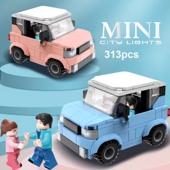 313pcs Wuling Makro Mini Automašīnas Modeli, Celtniecības Bloki Uzlīmes Ar 2 Minifigures Rotaļlietas Bērnu Nama KM Bērniem, Rotaļlietas, Dāvanas,