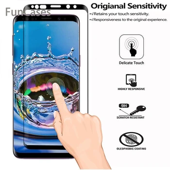 3D Grūti Tālruņa Ekrāna aizsargplēvi Stiklam Samsung S10 9H HD Toughed Rūdīta Stikla Samsung Galaxy S8 S9 Plus Piezīme 8 9