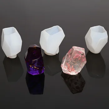 3D Ģeometriskā Akmens Formas Svece Pelējuma Silikona Veidnē DIY Aromātu Ģipša Amatniecības Pelējuma Mazo Sveču Sveķus Ziepju Veidnes