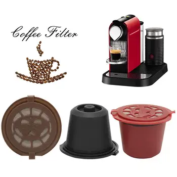 3pcs Uzpildāmas Atkārtoti Kafijas Kapsulas Filtri Nespresso Kafijas Automāts Uzpildāmas Klp Karoti Suku Oriģinālā Filtra Grozs
