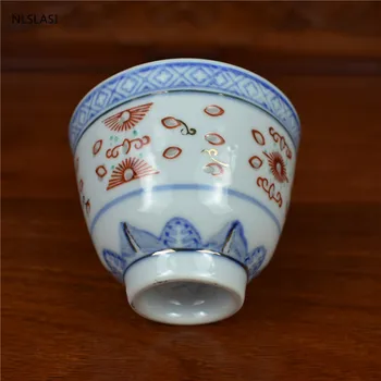 4 gab./komplekts Jingdezhen Retro Keramikas Teacup Roku darbs Boutique nelielu Tējas Bļodā Ķīnas Porcelāna Tējas komplekts Drinkware Master cup