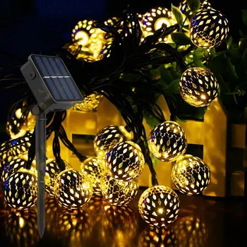 40/30 LED Marokas Bumbu Saules String Gaismas Pasaku Pasaulē Ūdensizturīgs Laternu Gaismas Dekoratīvais Apgaismojums Mājas, Dārza Puse Dekori