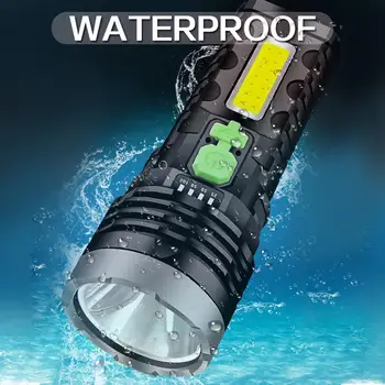 45000LM Augsta Jauda USB/Saules Uzlādes Lampiņu COB LED Lukturītis Portatīvo Ūdensdrošs kabatas Lukturītis ar iebūvēto Akumulatoru Puses Gaismas