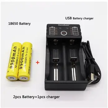 4gab 18650 akumulators 3,7 V 9900mAh uzlādējams liion akumulators ar lādētāju Led lukturīti batery litio akumulators+1gb Lādētāju