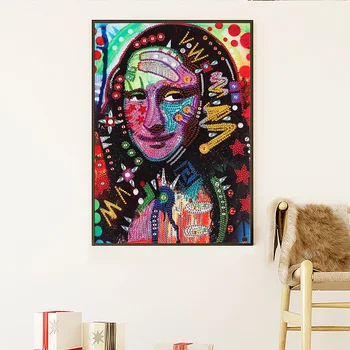 5D Dimanta Krāsošana Smaidu Sievietes Daļēju Urbt Īpašas Formas Kristāla Rhinestone Dimanta Mākslas Komplekti Pieaugušajiem un Bērniem, Mājas Dekoru