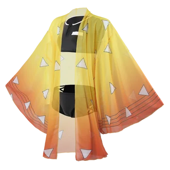 Agatsuma Zenitsu Peldkostīmu Uzvalks Anime Demon Slayer Cosplay Kostīmu Kimetsu nav Yaiba Kimono, Kamado Nezuko Bikini Peldkostīmu, Pludmales