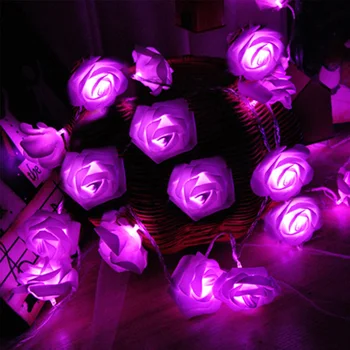 Akumulatoru Darbināmas LED Lampas, Rožu Svētku Stīgu Gaismas Valentīna Kāzu Dekorēšana Guirlande Lumineuse Led Lichterkette