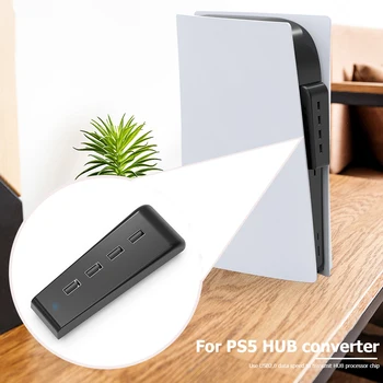 ALLOYSEED Par PS5 USB Hub 4 Ports USB 2.0 Sadalītāja, Adapteris priekš PlayStation 5 4 3 Klēpjdators, Desktop PC Piederumi