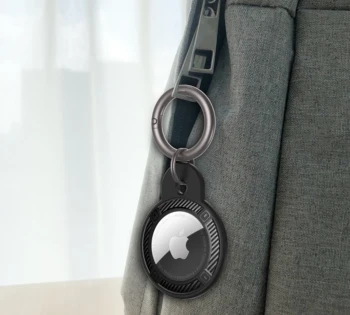 Apple AirTag oglekļa šķiedras raksts aizsargājošu uzmavu Anti-zaudēja keychain tpu aizsardzības apvalks Apple airtags tracker gadījumā