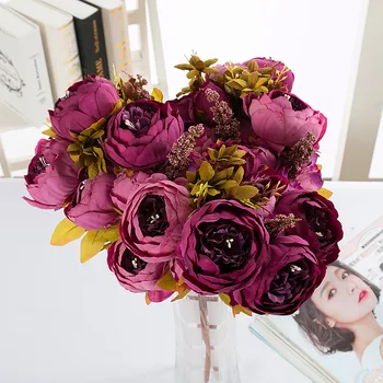 Augstas quality13 peonija core-vērpšanai mākslīgo ziedu peoniju ziedu fotogrāfijas kāzu aksesuārus piederumi mājas apdare viltus ziedu