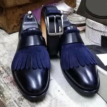Augstu Kvalitāti Jaunā Modes Vīrieši Pu Ādas Sprādzi Biznesa Apavu Vintage Gadījuma, Klasiskās mūks siksniņu Kurpes Zapatos De Hombre HA493