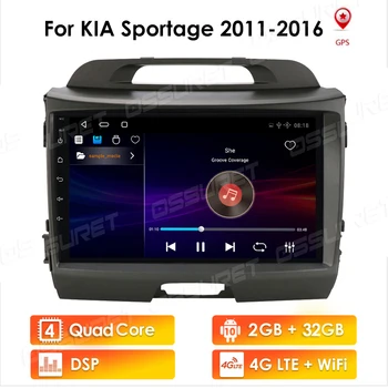 Automotivo Android Auto Radio multimediju atskaņotājs, GPS Navigācijas KIA sportage 2011 2012 2013 2016 Stereo Video 4GWIFI