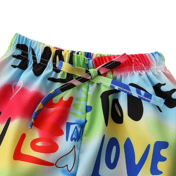 Baby Zēni Meitenes Šortiņos Īss Piedurknēm Krekls + Kaklasaite-Krāsošanas Bikses Dobi Konstrukciju Zaudēt Gadījuma Sunsuits Apģērbi