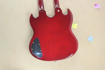Bezmaksas piegāde 12-stīgu custom dubultā kakla sarkanvīna elektrisko ģitāru Pielāgotu Dubultā Kakla 6 stīgu ģitāras
