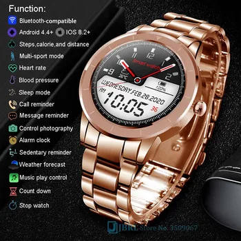 Biznesa Smart Pulksteņi Vīriešu Fitnesa Tracker Elektronisko Smartwatch par Andriod IOS Luxury Smart Skatīties vīriešu Ūdensnecaurlaidīgs Sporta Pulkstenis