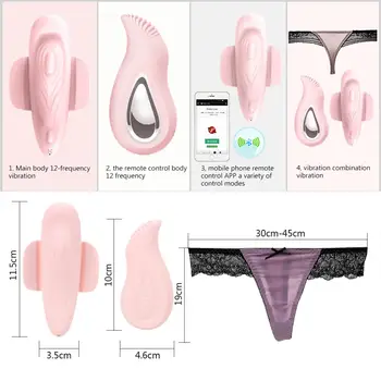 Bluetooth Divi Vibratori Sievietes Klitora Stimulators Anālais Masāža Mežģīņu Biksītes Dāvanu Sieviešu Seksa Rotaļlietas, Pieaugušo Preču Bezvadu Erotiska