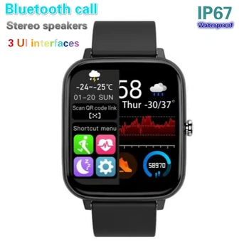 Bluetooth zvanu smart skatīties p6 ar stereo surround skaļruņi sirdsdarbība ūdensizturīgs vairākas UI saskarne