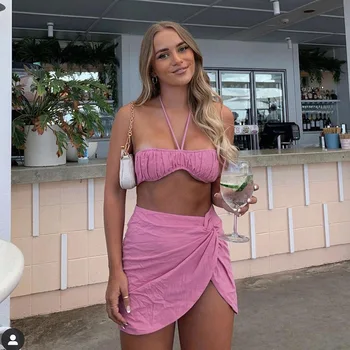 BOOFEENAA Sexy Divas Gabals, kas Sieviešu Apģērbu Club Beach Brīvdienas Tērpiem Ir 2021. Vasaras Kleitas Piemeklēšanas Svārki Uzstādīt C85-CD10