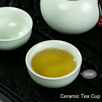 BORREY Portatīvo Ceļojumu Tējas Uzstādīt Keramikas Tējkanna Kauss Ar Bambusa Tējas Paplātes, Tējas Dvieli Klipu Ķīniešu Kung Fu Tējas Komplekts Puer Oolong Tējkanna