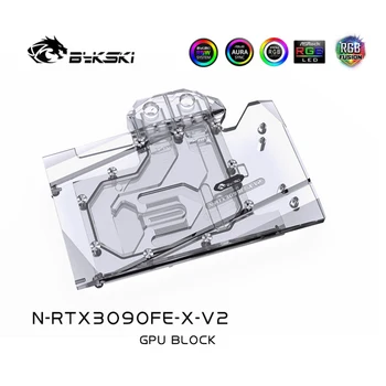 Bykski Ūdens Bloķēt izmantot nVIDIA RTX3090 Dibinātājs Edition GPU Karte / Vara Bloķēt fit 3090 FE video kartes / Backplate A-RGB RURA