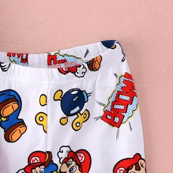 Cartoon Kids Toddler Zēni Super Mario Kokvilnas Sleepwear Naktsveļu Pidžamas Komplekts Tīras Kokvilnas Jaunākās Modes