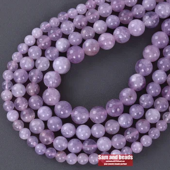 Dabīgā akmens purple lavender Kvarca Angelite Kārtas Zaudēt Krelles Rotaslietas Pieņemšanas DIY Aproces Kaklarota 15