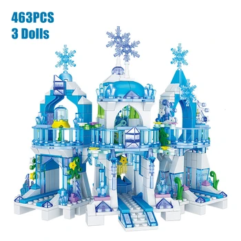 Disney Saldēti Elsa Burvju Ledus Pils Komplekts Princese Anna Kraušanas Celtniecības Bloki, Ķieģeļi, Rotaļlietas Saderīgu Disney Frozen2 Bloki