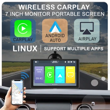 DLC 7 Collu Touch Screen Auto Portatīvo Bezvadu Apple CarPlay Tablete Android Stereo Multivides Bluetooth, Navigācijas HD1080 Radio